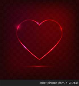 Neon heart sign logo background. Vector illustration. Neon heart sign
