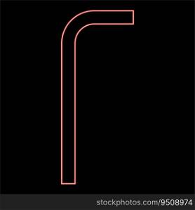 Neon hex key hex key wrenche tool fixing concept red color vector illustration image flat style light. Neon hex key hex key wrenche tool fixing concept red color vector illustration image flat style