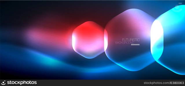 Neon hexagon background. Neon hexagon vector abstract background