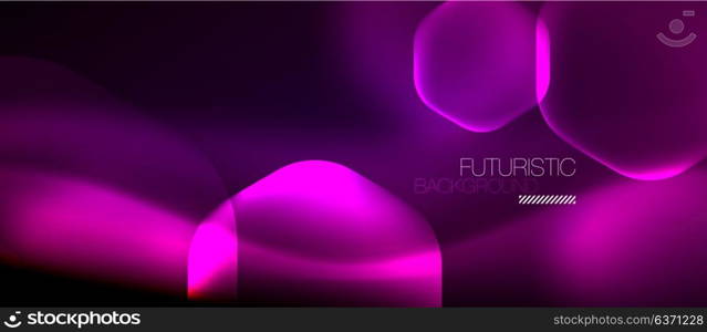 Neon hexagon background. Neon purple hexagon vector abstract background