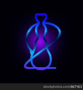 Neon hookah icon. Cartoon of neon hookah vector icon for web design isolated on white background. Neon hookah icon, cartoon style