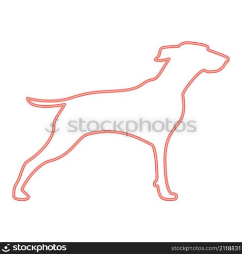 Neon hunter dog or gundog red color vector illustration image flat style light. Neon hunter dog or gundog red color vector illustration image flat style