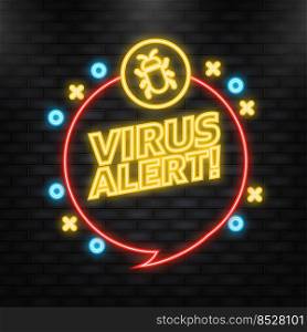 Neon Icon. Virus cloud. Searching virus. Microbe icon Cyber secure.. Neon Icon. Virus cloud. Searching virus. Microbe icon Cyber secure