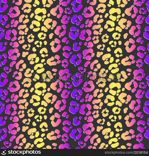 Neon leopard seamless pattern. Bright colored spotted background. Vector rainbow animal print. Neon leopard seamless pattern. Bright colored spotted background. Vector rainbow animal print.