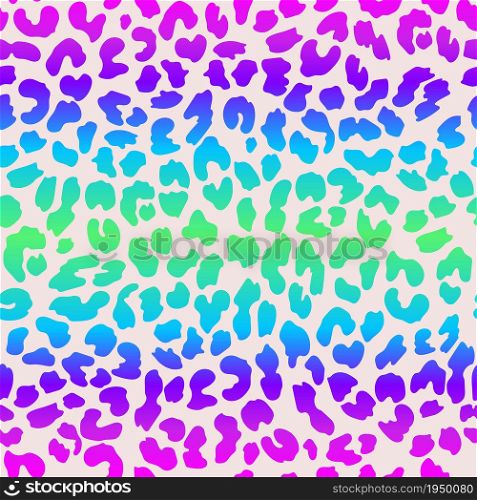 Neon leopard seamless pattern. Rainbow-colored spotted background. Vector animal print. Neon leopard seamless pattern. Rainbow-colored spotted background. Vector animal print.