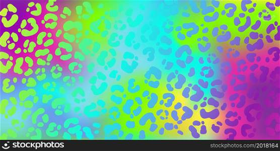 Neon leopard seamless pattern. Rainbow-colored spotted background. Vector animal print. Wallpaper.. Neon leopard pattern. Rainbow-colored spotted background. Vector animal print. Wallpaper