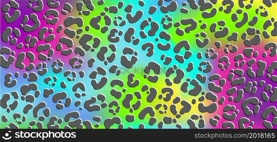 Neon leopard seamless pattern. Rainbow-colored spotted background. Vector animal print. Wallpaper.. Neon leopard pattern. Rainbow-colored spotted background. Vector animal print. Wallpaper