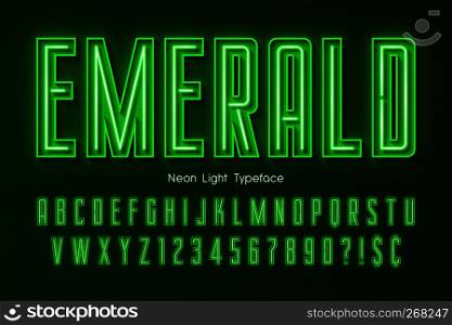 Neon light 3d alphabet, extra glowing font. Exclusive swatch color control.. Neon light 3d alphabet, extra glowing font