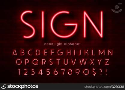 Neon light alphabet, extra glowing font. Exclusive swatch color control.. Neon light alphabet, extra glowing font. Swatch color control.