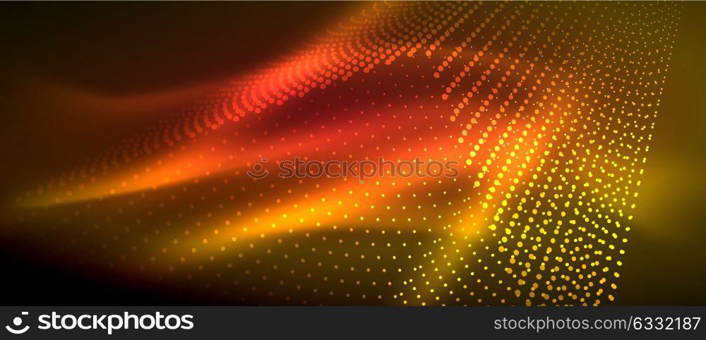 Neon light effects, particles. Neon light effects, particles, big data illustration concept, vector