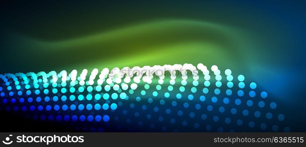 Neon light effects, particles. Neon light effects, particles, big data illustration concept, vector