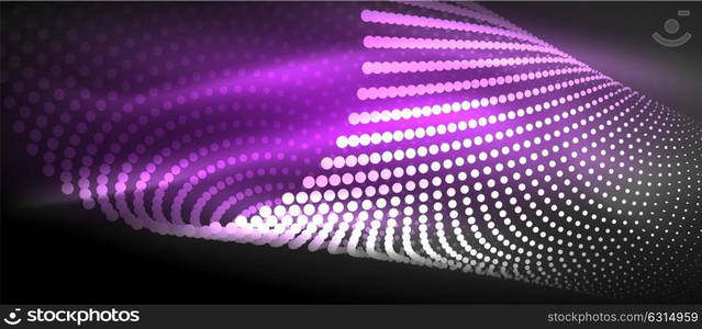 Neon light effects, particles. Neon light effects, particles, big data illustration concept, vector, purple color