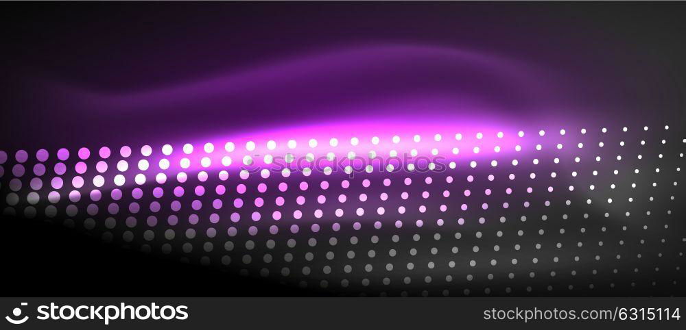 Neon light effects, particles. Neon light effects, particles, big data illustration concept, vector, purple color