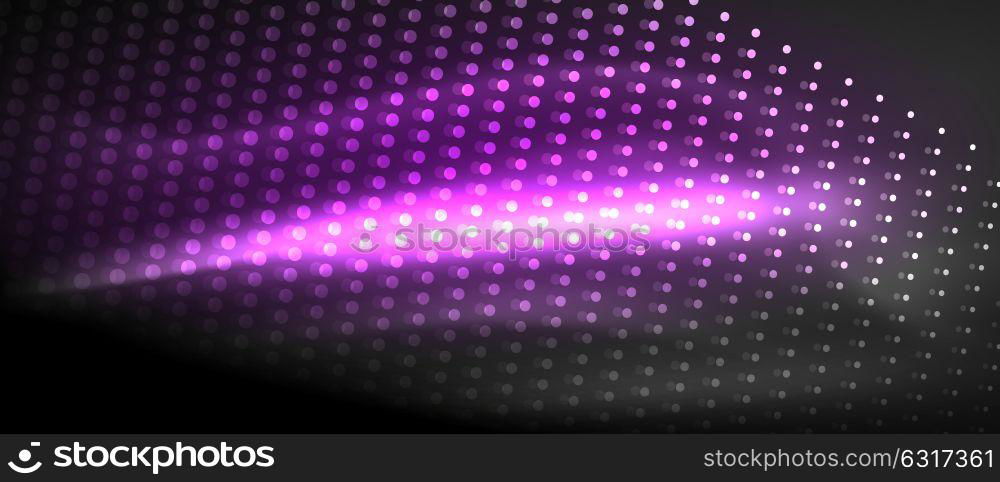 Neon light effects, particles. Neon light effects, particles, big data illustration concept, vector, purple color