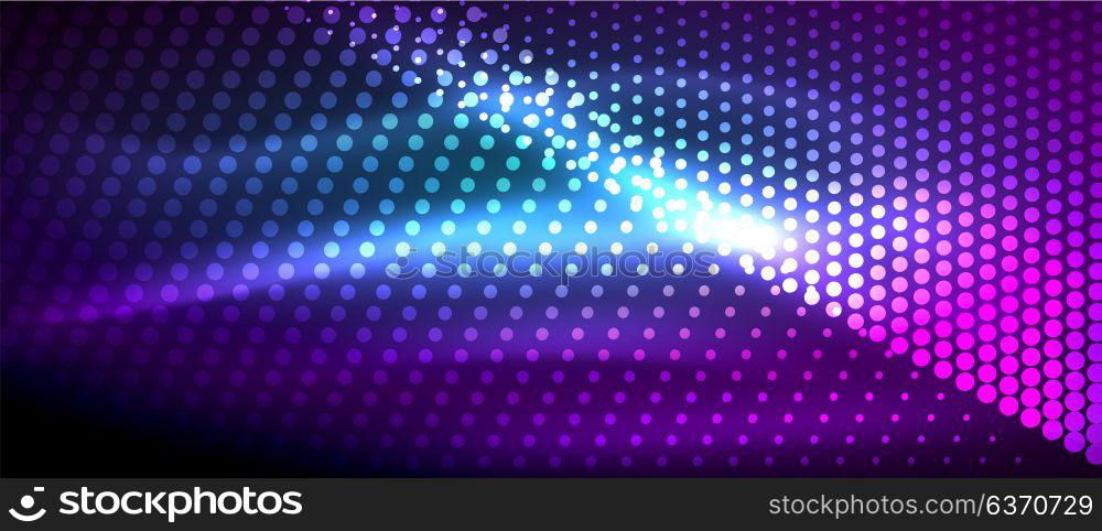 Neon light effects, particles. Neon light effects, particles, big data illustration concept, vector, purple color