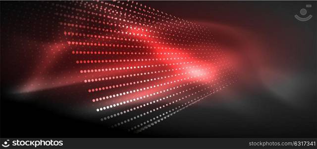 Neon light effects, particles. Neon light effects, particles, big data illustration concept, vector, red color