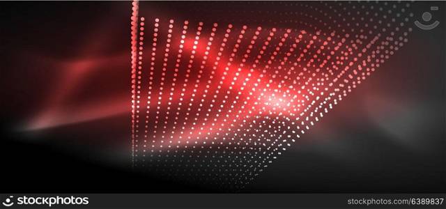 Neon light effects, particles. Neon light effects, particles, big data illustration concept, vector, red color