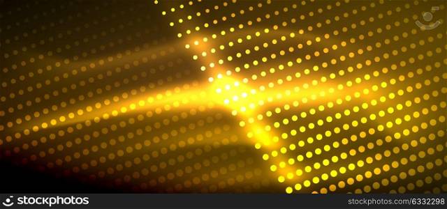 Neon light effects, particles. Neon light effects, particles, big data illustration concept, vector, yellow color