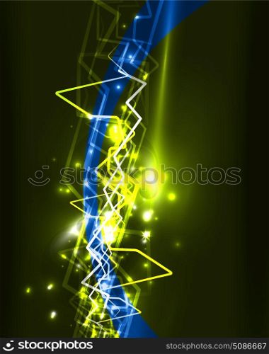 Neon lightning vector background. Neon lightning vector background template