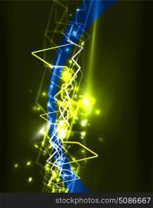 Neon lightning vector background. Neon lightning vector background template