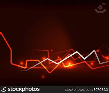 Neon lightning vector background. Neon orange lightning vector background template