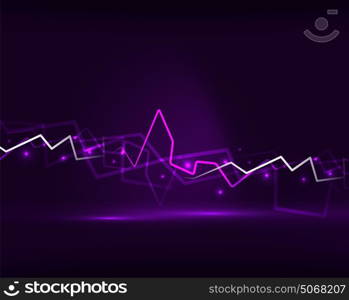 Neon lightning vector background. Neon purple lightning vector background template