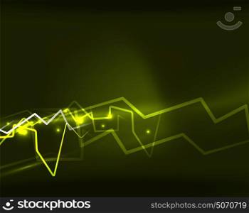 Neon lightning vector background. Neon yellow lightning vector background template