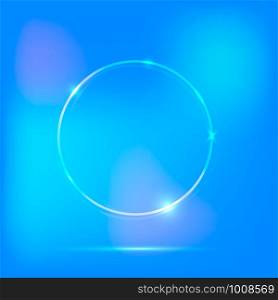 Neon lights abstract background circle. Vector illustration. Neon abstract background