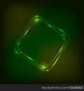 Neon lights abstract background square. Vector illustration. Neon abstract background
