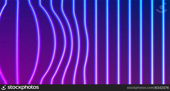 Neon lines background with glowing 80s retro synthwave style