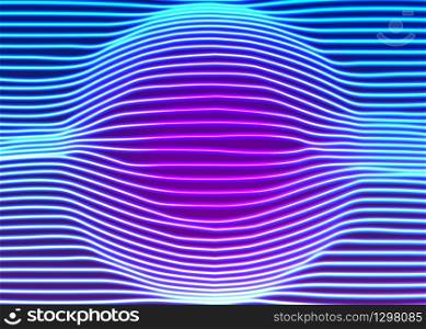 Neon lines background with glowing 80s retro vapor wave style