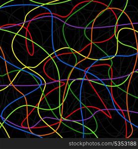Neon lines on a black background. A vector illustration