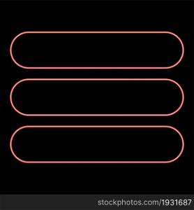 Neon list red color vector illustration flat style light image. Neon list red color vector illustration flat style image