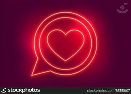 neon love heart chat symbol background design