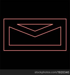 Neon mail red color vector illustration flat style light image. Neon mail red color vector illustration flat style image