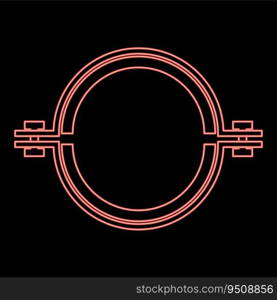 Neon metal cl&with rubber band hose red color vector illustration image flat style light. Neon metal cl&with rubber band hose red color vector illustration image flat style