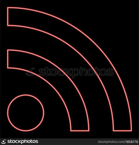 Neon news line sign red color vector illustration flat style light image. Neon news line sign red color vector illustration flat style image