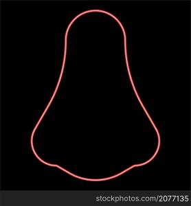 Neon nose red color vector illustration image flat style light. Neon nose red color vector illustration image flat style