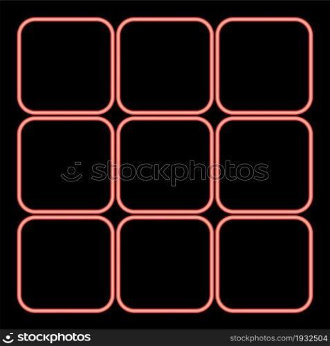 Neon panel enter red color vector illustration flat style light image. Neon panel enter red color vector illustration flat style image