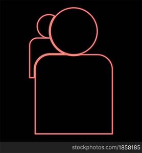 Neon people or two avatar red color vector illustration flat style light image. Neon people or two avatar red color vector illustration flat style image