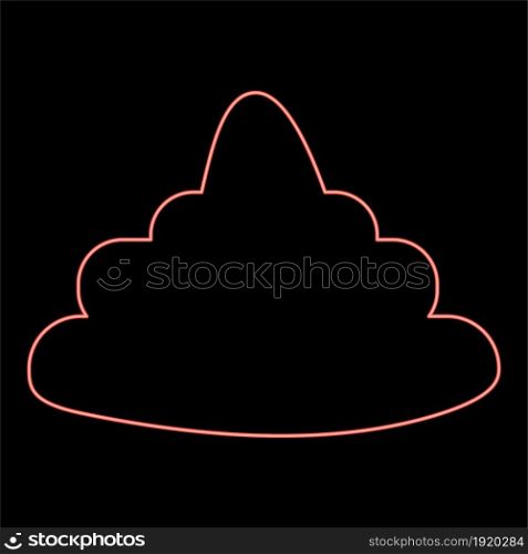 Neon poo red color vector illustration flat style light image. Neon poo red color vector illustration flat style image