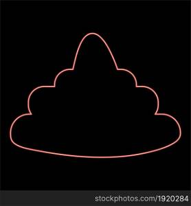 Neon poo red color vector illustration flat style light image. Neon poo red color vector illustration flat style image
