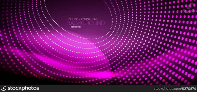 Neon purple smooth wave digital abstract background. Neon vector smooth wave digital abstract background