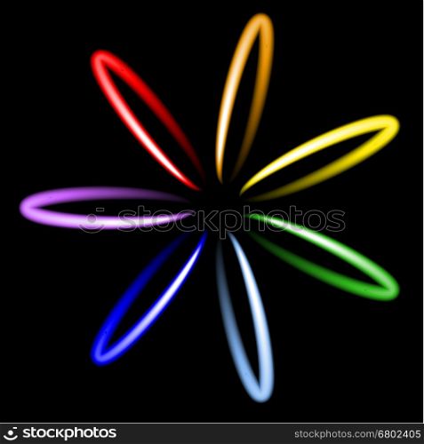 Neon rainbow flower. Vector illustration.