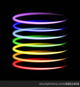 Neon rainbow light effects. Vector illustration.