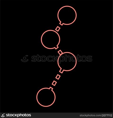 Neon route red color vector illustration image flat style light. Neon route red color vector illustration image flat style
