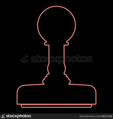 Neon rubber stamps red color vector illustration flat style light image. Neon rubber stamps red color vector illustration flat style image