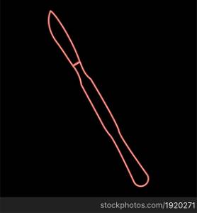 Neon scalpel red color vector illustration flat style light image. Neon scalpel red color vector illustration flat style image
