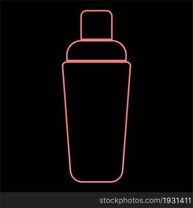 Neon shaker icon black color in circle outline vector illustration red color vector illustration flat style light image. Neon shaker icon black color in circle red color vector illustration flat style image