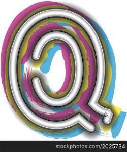 Neon Sign Letter Q Vector illustration